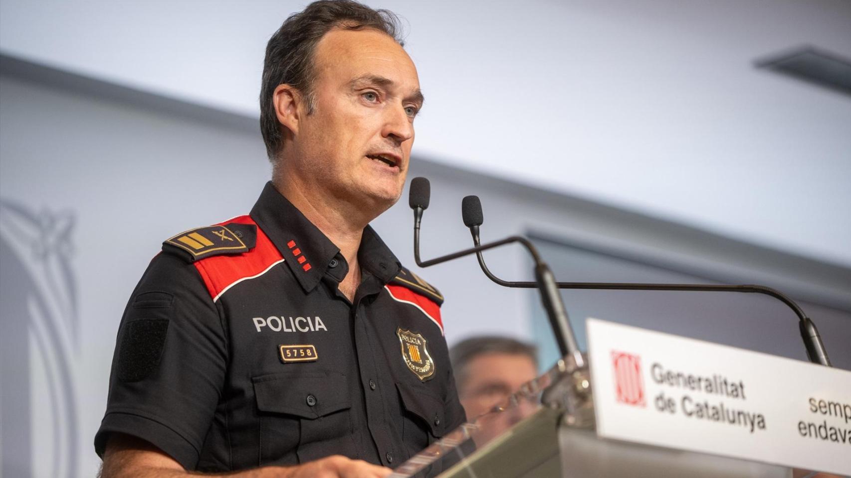 El comisario jefe de los Mossos d'Esquadra, Eduard Sallent, este viernes en rueda de prensa.