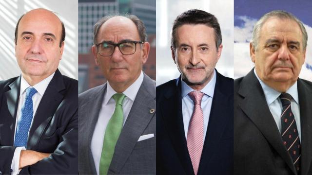 De izq. a drcha.: Rafael Mateo (CEO de Acciona Energía), Ignacio Galán (presidente de Iberdrola), Josu Jon Imaz (CEO de Repsol) y Enríque Díaz-Tejeiro (presidente de Solaria).