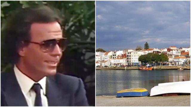 Julio Iglesias en el vídeo y una panorámica de Rianxo