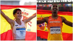 María Pérez y Jordan Díaz, celebrando en los Juegos de París