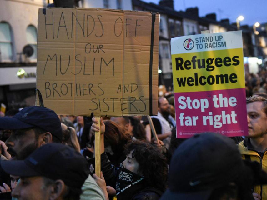 Manifestantes antirracistas protestan en Londres el pasado miércoles.