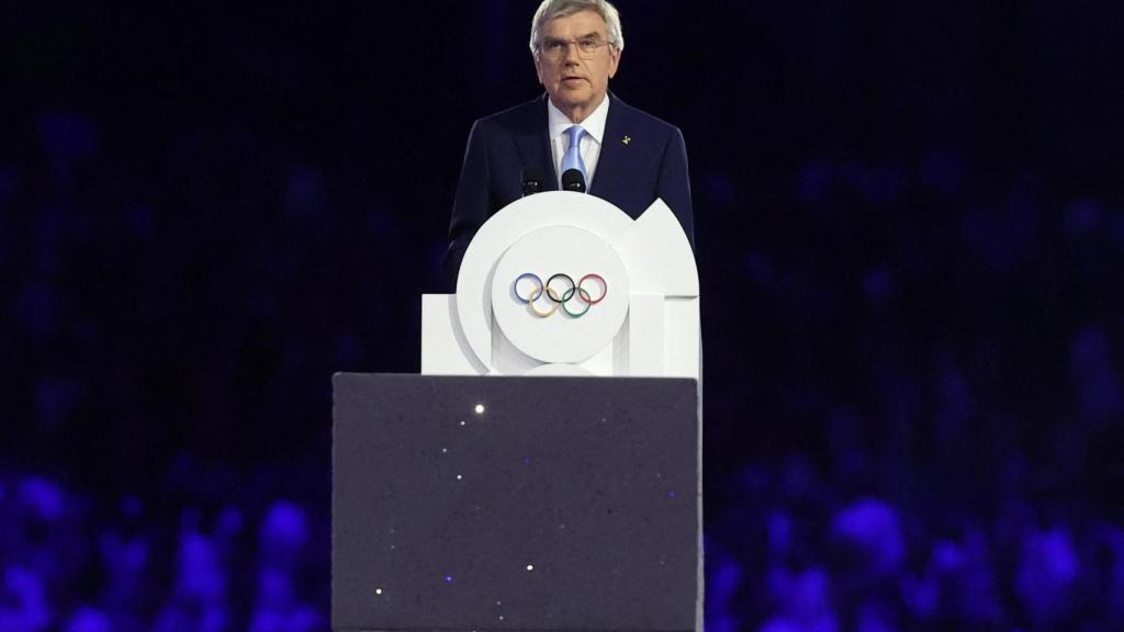 Thomas Bach, presidente del COI, interviene en la ceremonia