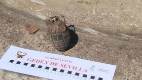 La granada de la II Guerra Mundial encontrada en el  puerto de Sevilla