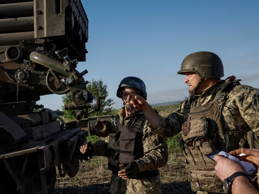 Soldados ucranianos en la región de Donetsk, en Ucrania.