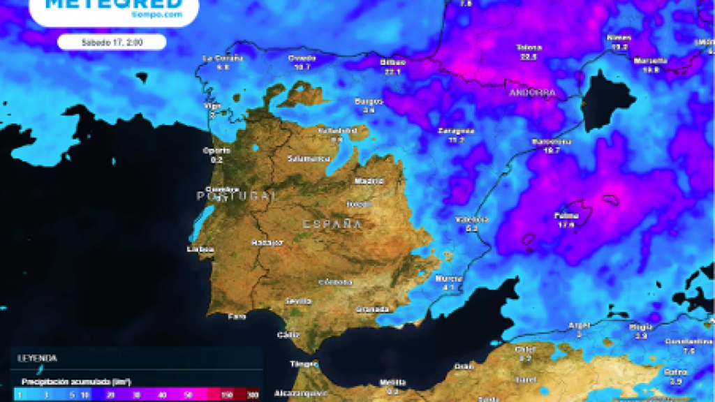 Mapa de Meteored para los próximos días