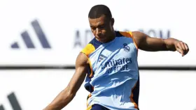 Kylian Mbappé, entrenando con el Real Madrid