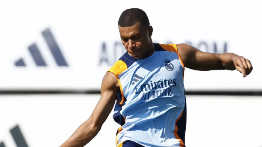 Kylian Mbappé, entrenando con el Real Madrid