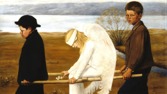 'El ángel herido' (1903), una de las obras más características de Hugo Simberg. Foto: Wikiart.