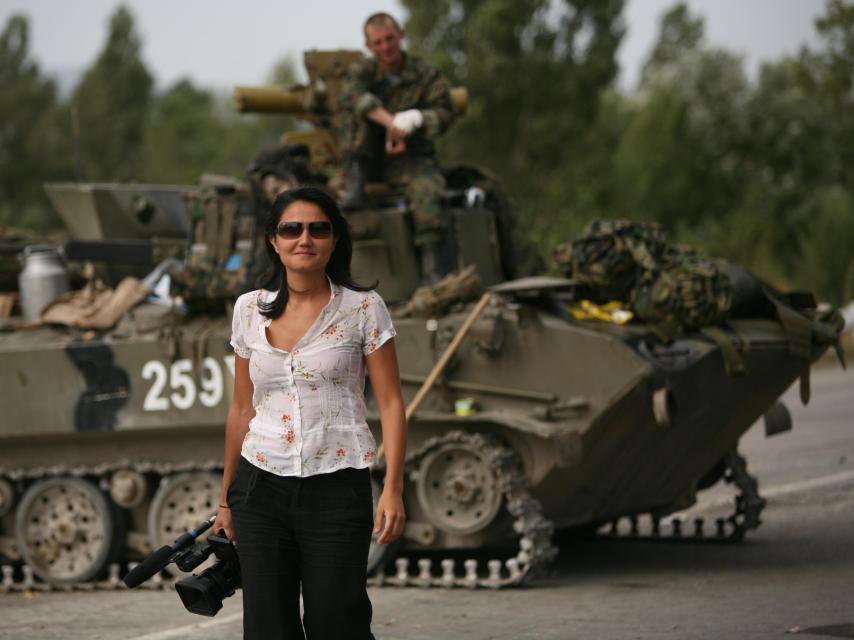 Mayte Carrasco durante su expedición en Georgia.