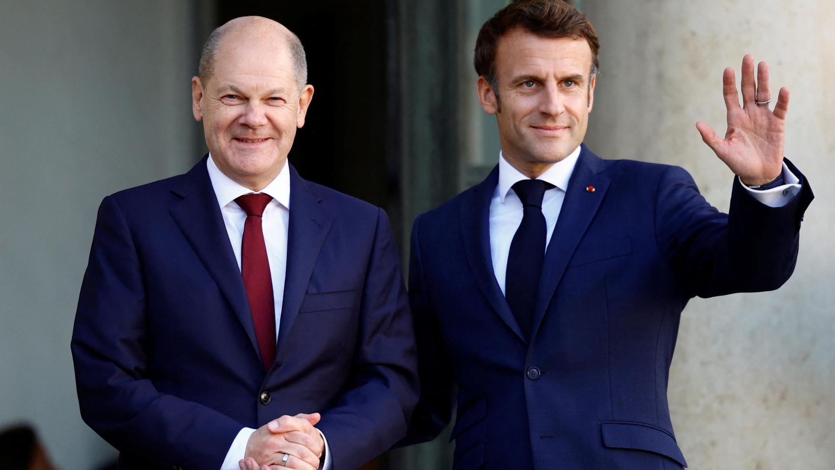 El presidente francés, Emmanuel Macron, y el canciller alemán, Olaf Scholz. Imagen de archivo.