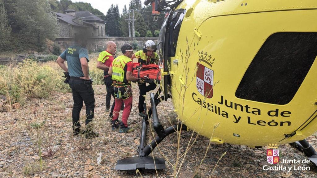 Helicóptero del 122 durante el operativo