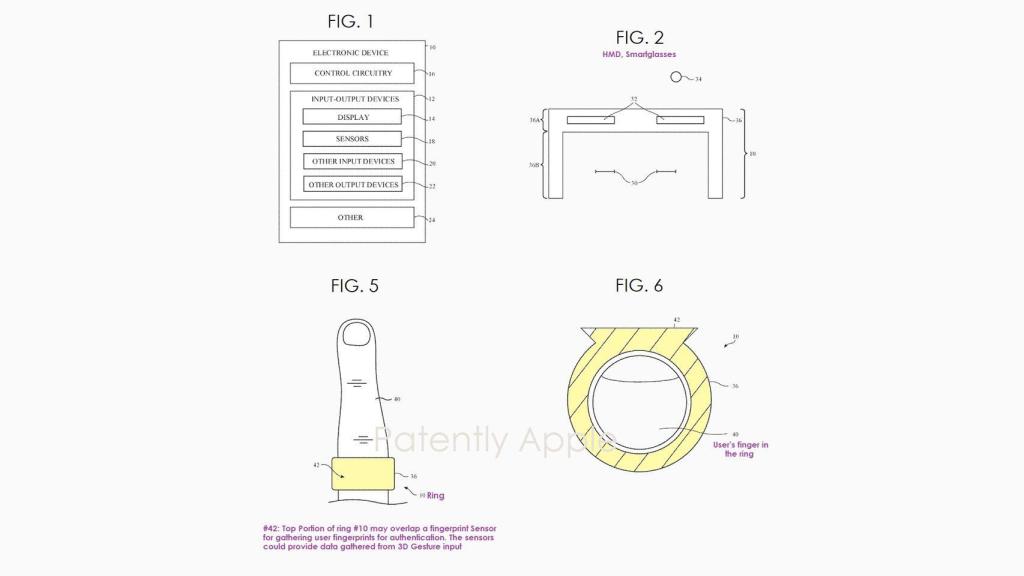 Figuras de la nueva patente concedida a Apple.