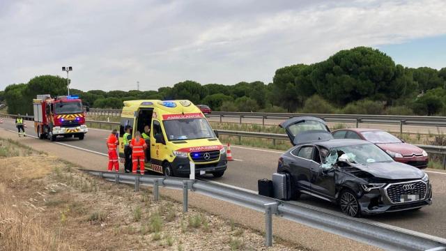 Accidente en la A-6, a la altura de Rueda