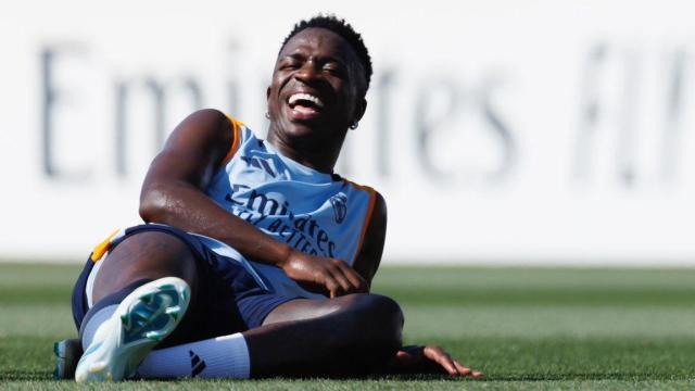 Vinicius en un entrenamiento del Real Madrid