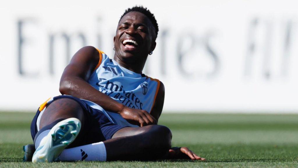 Vinicius en un entrenamiento del Real Madrid