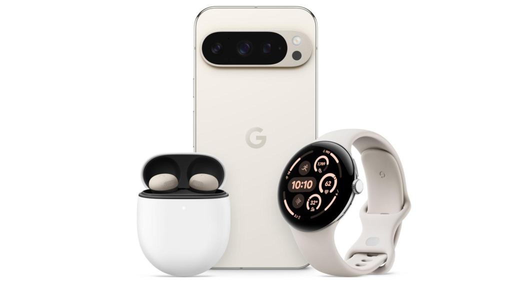 Google Pixel 9 Pro XL con Pixel Buds Pro 2 y Pixel Watch 3