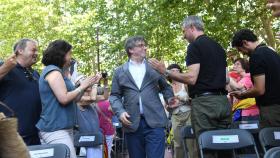 El expresidente de la Generalitat de Cataluña, Carles Puigdemont, el pasado jueves en su reaparición en Barcelona.