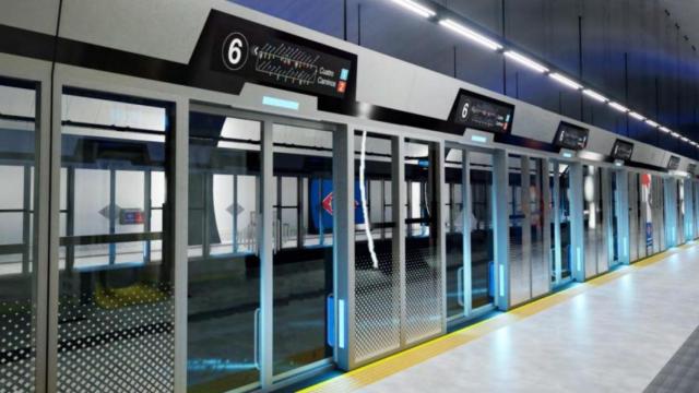 Recreación virtual de las mamparas de la Línea 6 de Metro de Madrid.