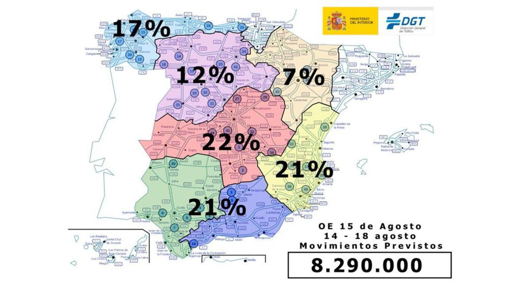 Operación 15 de agosto: Castilla y León concentra el 12% de todos los desplazamientos del país