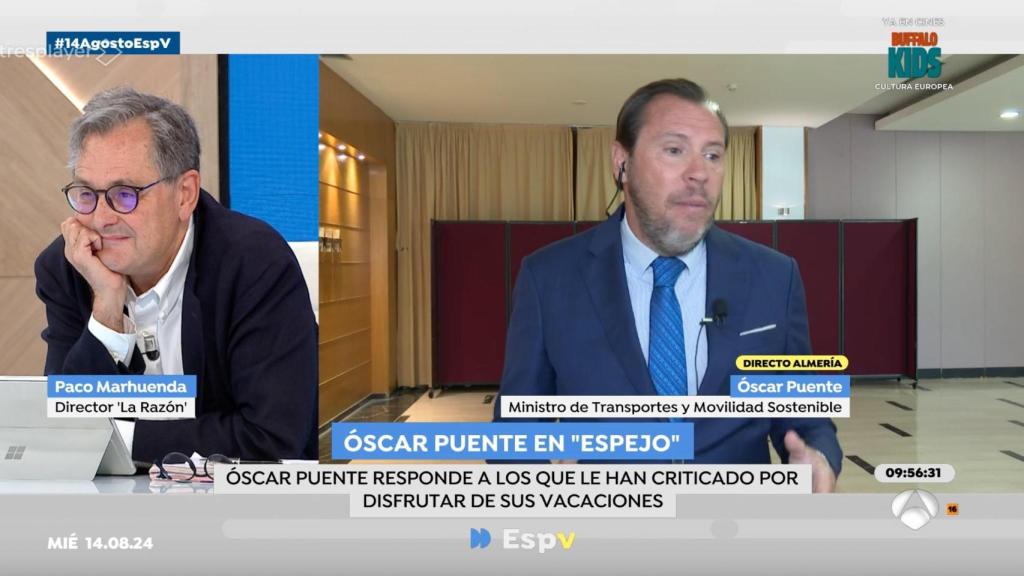 Paco Marhuenda y Óscar Puente en 'Espejo Público'.