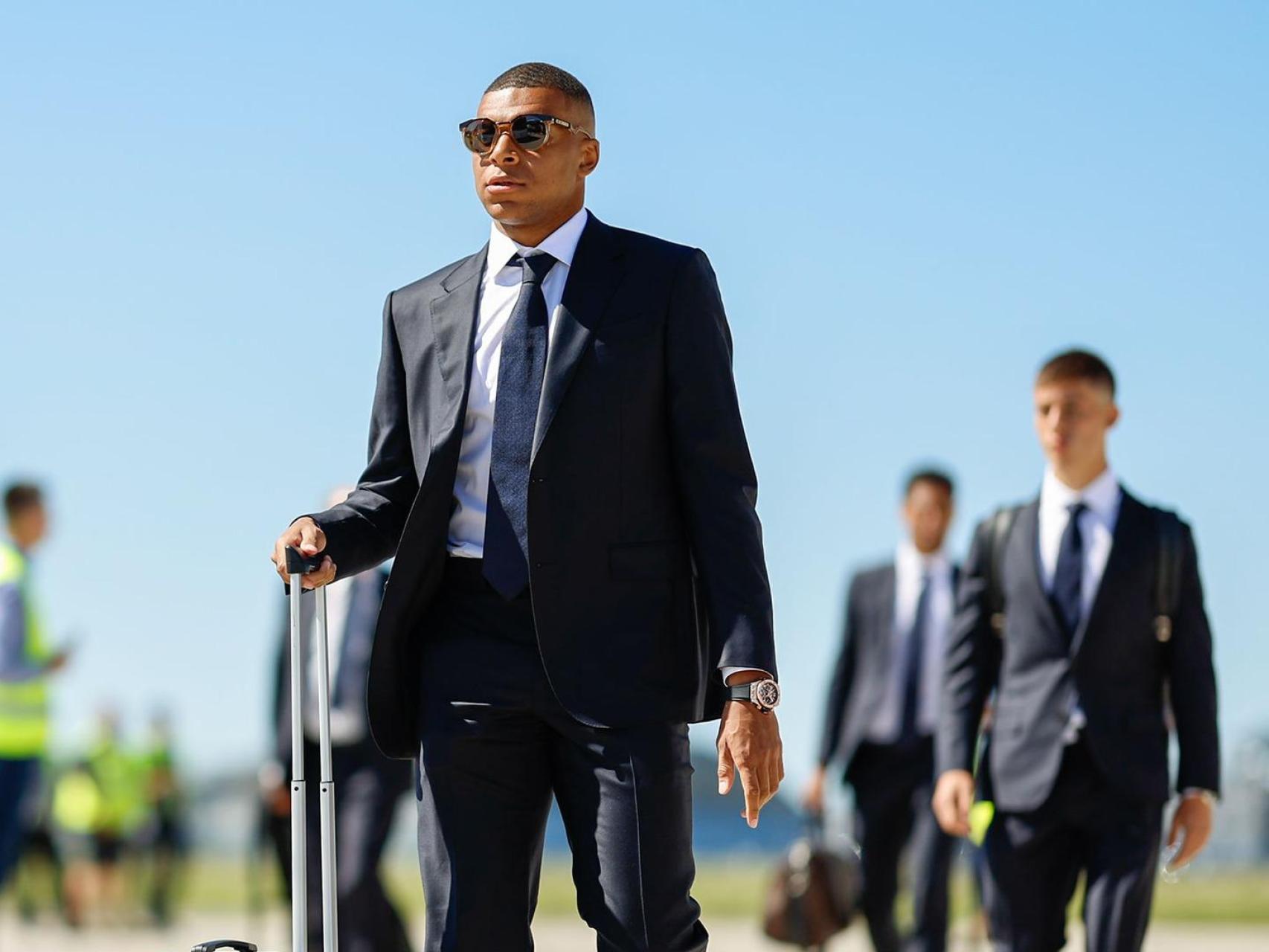 Kylian Mbappé, en su primer viaje con el Real Madrid