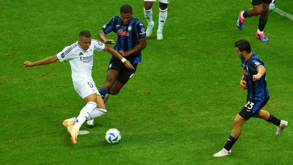 Momento del gol de Mbappé frente a la Atalanta.