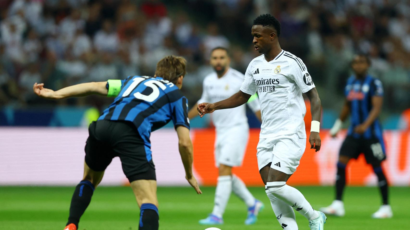 Vinicius, durante el partido frente a la Atalanta.