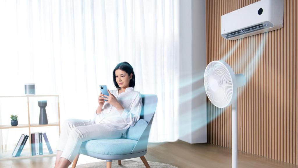 Ventilador de Xiaomi usado junto con un Aire Acondicionado