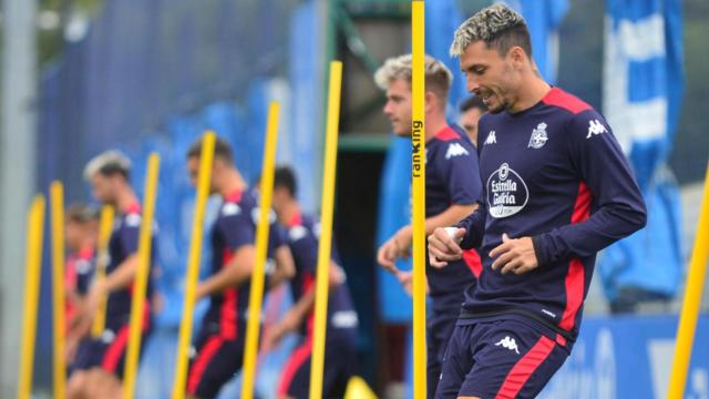 Entrenamiento del Deportivo en Abegondo.