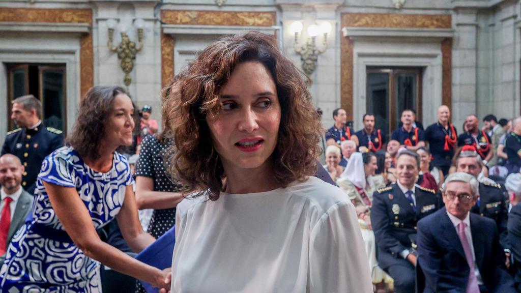 Isabel Díaz Ayuso, presidenta de la Comunidad de Madrid, en los premios entregados con motivo del día de la Virgen de la Paloma.