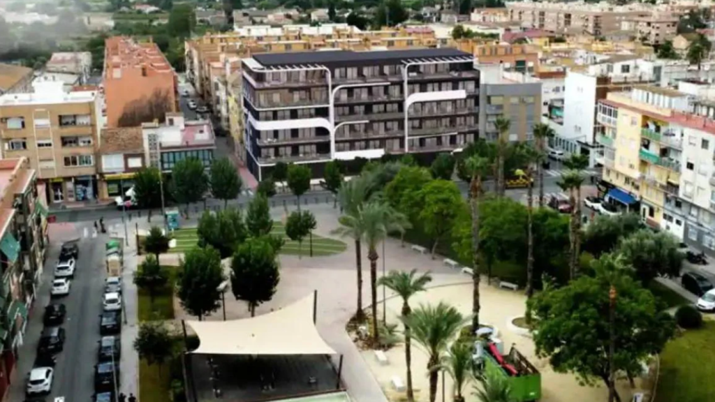 Una vista aérea de Puente Tocinos en una imagen difundida por el Ayuntamiento de Murcia.