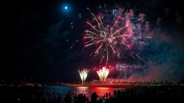 Los fuegos artificiales de la Feria de Málaga.