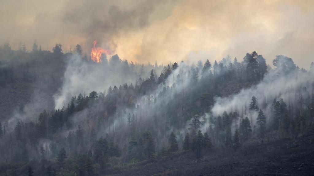 Incendio en las montañas rocosas de colorado.