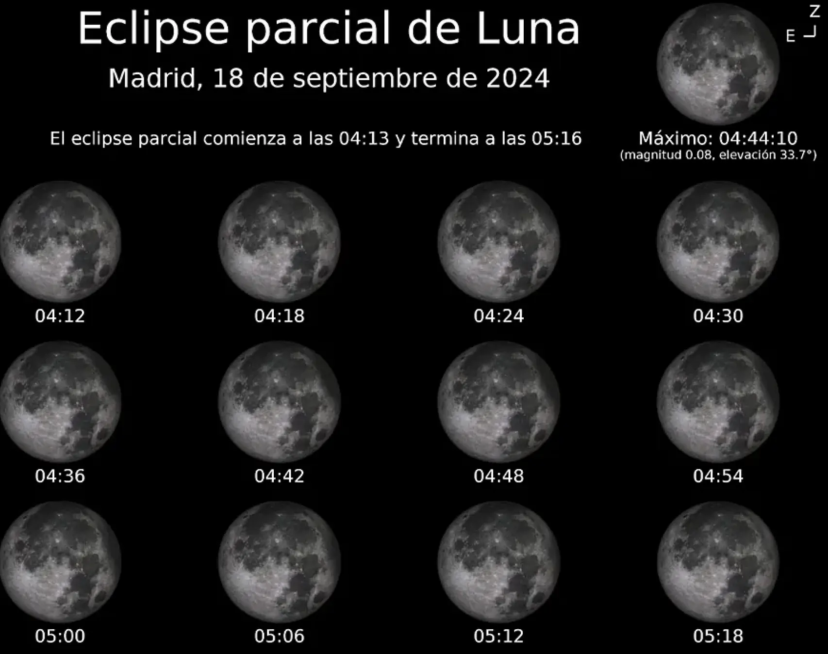 Eclipse de luna, 18 de septiembre.