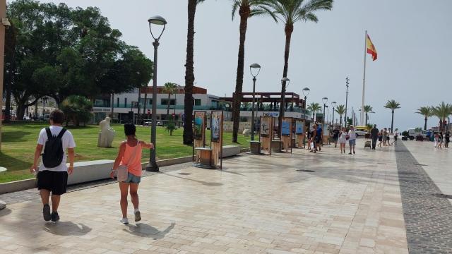 La exposición 'Siete años de proyectos para impulsar la sostenibilidad de la pesca y acuicultura', en el Puerto de Cartagena.