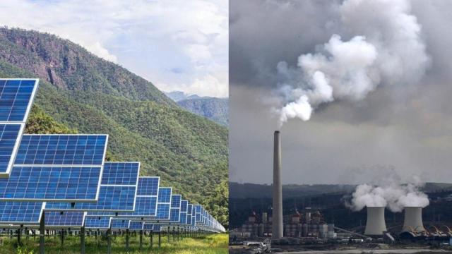 Parque solar fotovoltaico vs. planta térmica de carbón