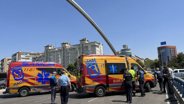 Dos ambulancias en la zona del accidente.