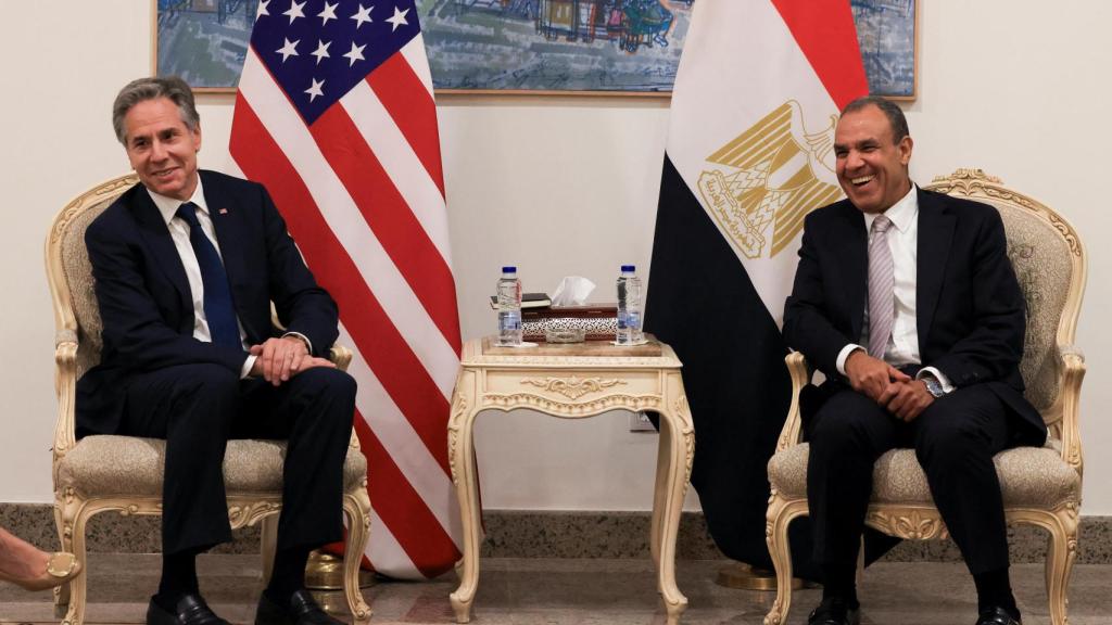 El secretario de Estado de Estados Unidos, Antony Blinken, y el ministro de Asuntos Exteriores de Egipto, Badr Abdelatty.