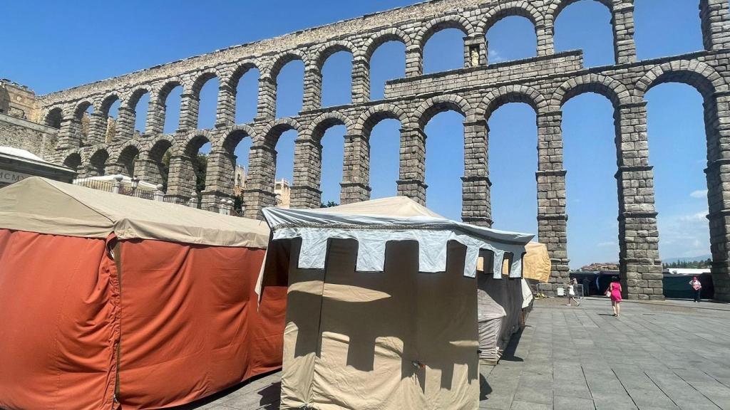 Preparativos del mercado romano