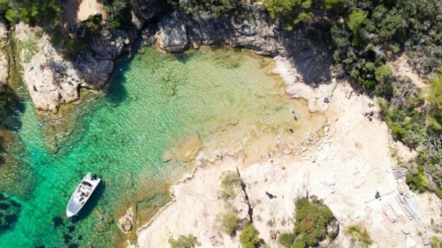 Vista aérea de la cala Bona.