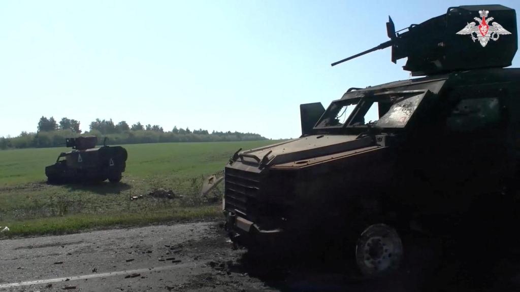 Dos tanques en la región rusa de Kursk este martes 20 de agosto.