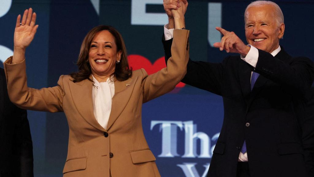 Kamala Harris y Joe Biden el pasado lunes en la Convención Demócrata.