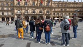 Turistas en la Plaza Mayor de Salamanca