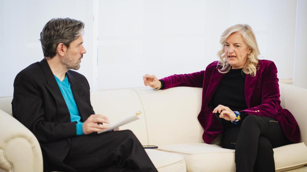 Matilde García durante su charla con E.E