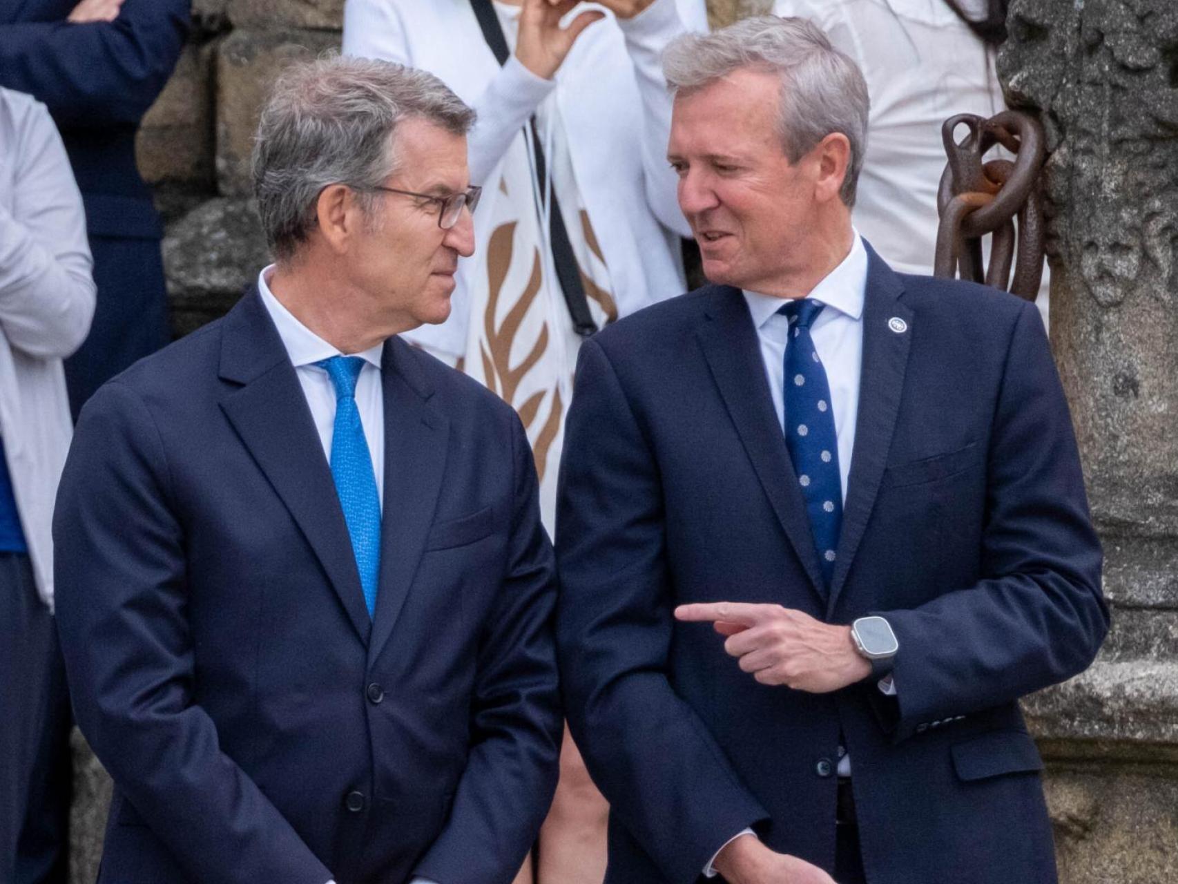 Feijóo y Rueda, el pasado mes de julio en un acto en Santiago de Compostela.