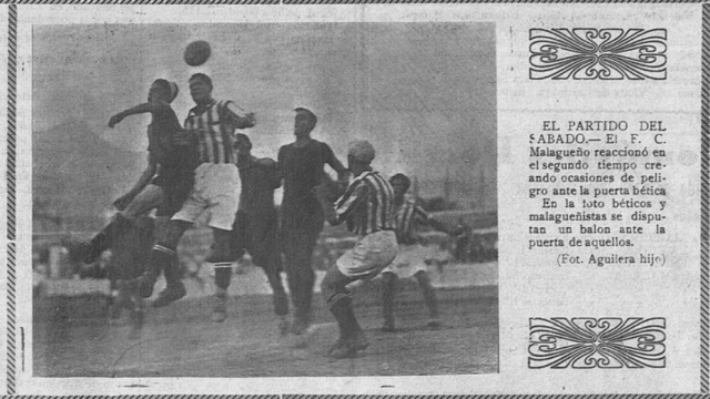 Encuentro en la Feria de 1932 entre el FC Malagueño y el Betis en los Baños del Carmen.