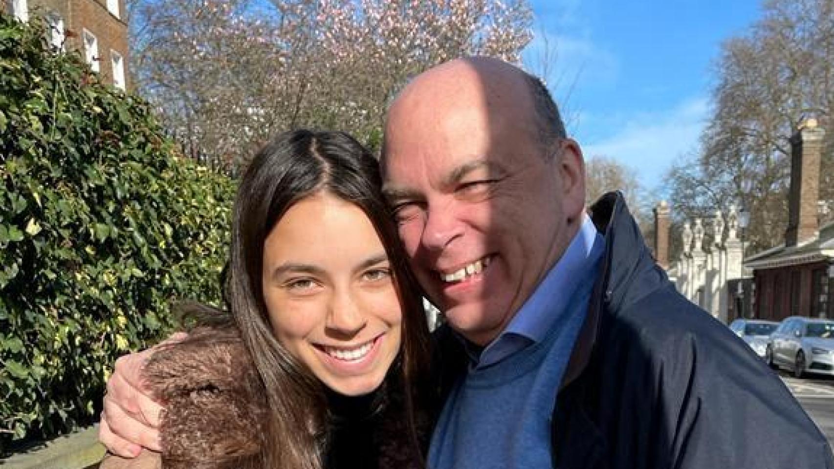 British businessman Mike Lynch and his daughter, Hannah Lynch, pose for a photo in this undated file image.