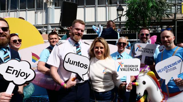 La consellera Nuria Montes durante uno de los actos del Orgullo en Manchester esta semana.