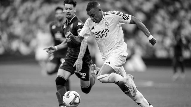 Mbappé, durante un partido con el Real Madrid.