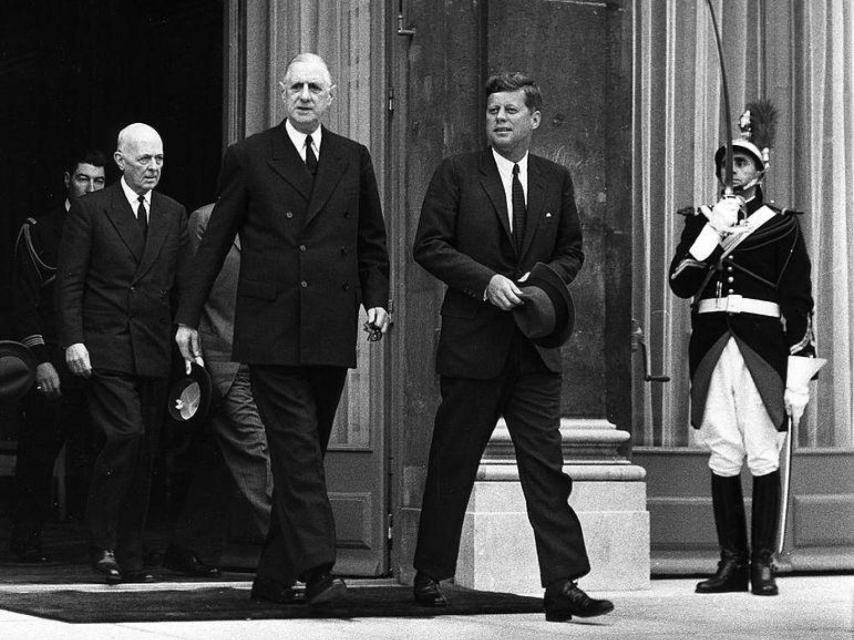 Charles de Gaulle y John F. Kennedy en el Palacio del Elíseo, en 1961.